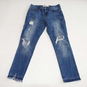 Gap Women's Best Girlfriend Cropped Jeans Size 26 Blue Mid Rise 25" Inseam Denim